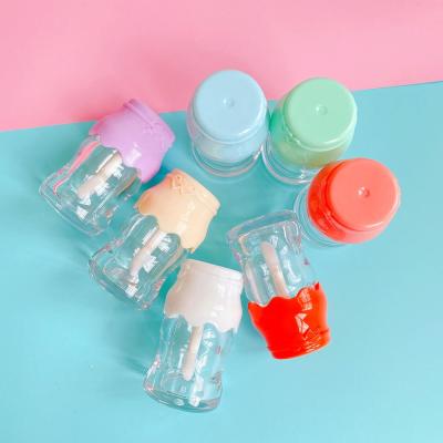 China Brand MOQ 100pcs Kids 5ml Empty Cute Plan Lip Gloss Tubes Recyclable Pink White Purple Blue Lip Gloss Packaging Small Cream for sale