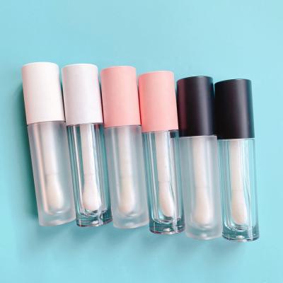 China Small MOQ 100pcs Private Label Lip Gloss Black Pink Wholesale Cosmetic Containers 5ml Big White Empty Lip Gloss Tubes for sale