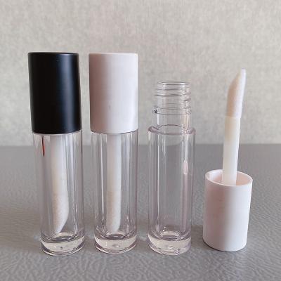 China 2022 Custom Private Label Brand Plan Stock 100pcs New Matte White Black Top Big Lip Wand Cosmetic Gloss Tubes 5ml Lip Gloss Tubes for sale