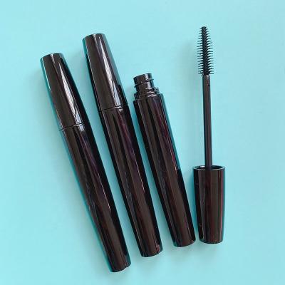 China PLAN Brand Cosmetic Stock 100pcs Customize Empty Mascara Bottles 10ml UV Glossy Black Mascara Tubes With Eyelash Brush for sale