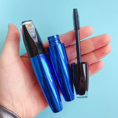 China Brand MOQ 100pcs 18ml mascara mascara 18ml black metallic top blue empty bottle custom mascara wand tube wholesale brush cosmetic for sale