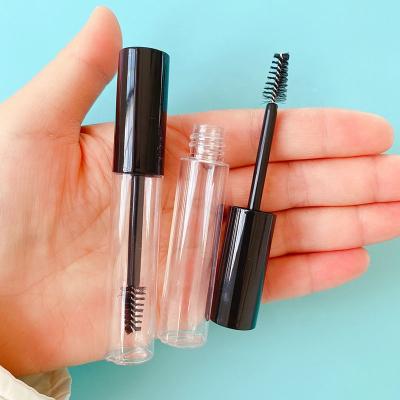 China Custom Logo Mascara Bottle Empty Wand Tube Stock 100pcs Brand PLAN Cosmetic Black Top Clear Mascara 8ml Tube Wholesale for sale