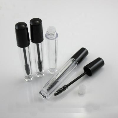 China Wholesale Mascara Plan Brand Stock 8ML Cap UV Shiny Clear Body Plastic Empty Mascara Tube With Brush Wands for sale