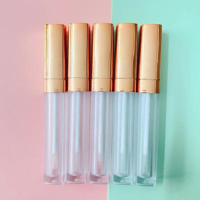 China Brand MOQ 100pcs Eyeliner Square Plan Tubes 5.5ML Eyelash Serum Empty Bottle Packaging Rose Gold Custom Private Label With Ring for sale