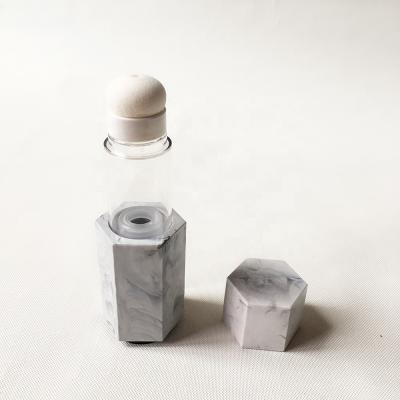 China Wholesale Custom Recyclable Empty Hexagonal Marble Cushion Container Base Plan Base Concealer Bottle With Sponge for sale