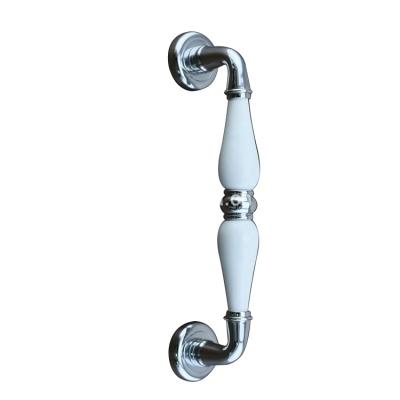 China Modern Luxury Modern Door Handle Chrome Plated Ceramic Door Hardware Bedroom Door Pull Handle for sale