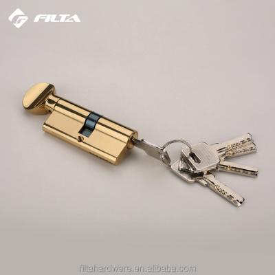 China Filta Single Gold Brass Oval Lock Cylinder Types With 9805 Key , Mortise Lock Cylinder for sale