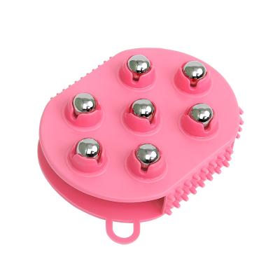 China Hand Held Steel Trackball Massage Hand Bath Spike Exfoliating Massager Glove for sale