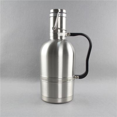 China Stainless Steel Vacuum Flask Beer Growler Bottles Double Insulated Growler for sale