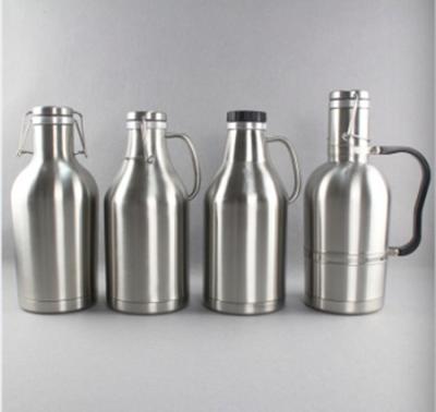 China Outdoor Custom Printed Beer Growler Bottles1L One Bottle Cap To Prevent Loss for sale