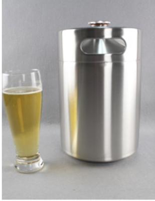 China Non Alcoholic Beverage Stainless Steel Keg 4 Liter Mini Kegs Growler Single Wall for sale