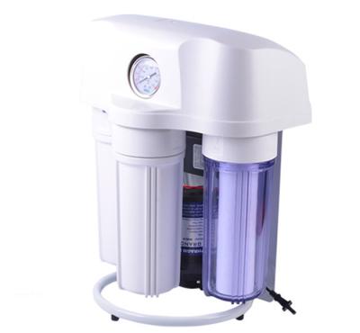 China Manual Flush Reverse Osmosis Water Filtration System With Shelf 3G Plastic Tank for sale