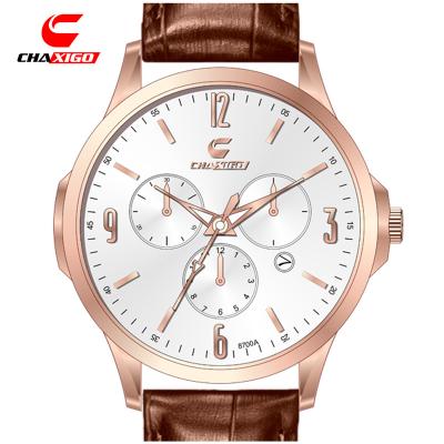 China OEM Full Minimalist Casual Luxury Custom Brand Quartz Movement Calendar 40mm Japan Miyota Men's Leather Wrist Watch for sale