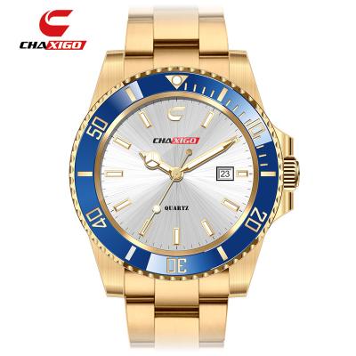 China Luxury men's watch full calendar mechanical chaxigo business fashion luminous sports waterproof to observe stainless steel quartz watch for sale