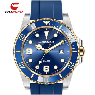 China New stainless steel men's watch unique calendar chaxigo fashion full wrist fashion luxury Japan movement unisex quartz watches for sale