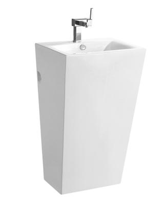 China Tangdao Easy Clean Shiny Bathroom Sanitary Ware Ceramic Pedestal Sink With Pedestal For Hotel for sale