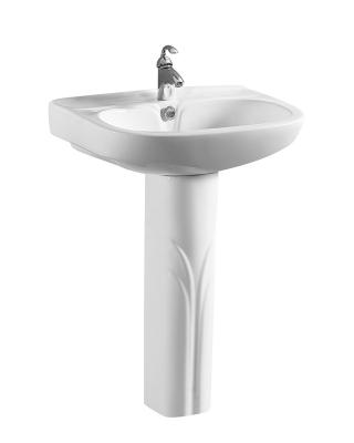 China Tangdao Minimalist Ceramic Pedestal Wash Hand Wash Basins Easy Clean Sanitary Ware Bathroom Sink With Pedestal for sale