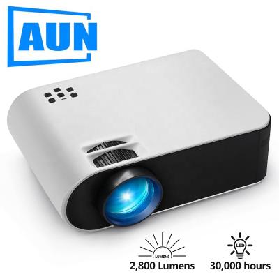 China 3D AUN Integrated MINI Projector W18, 2800 lumens, 854*480P, Portable LED Home Theater for 1080P Video Beamer for sale