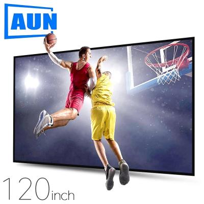 China AUN Wall Mounted 120 Inch Thicker Screen 16:9 Projection Upgrading Screen Projector For 3D 4K Home Theater for sale