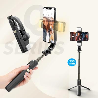 China Mini Portable Stabilizer Tripod Selfie Folding Stick Sports Anti-shake Selfie Stick Smart Flexible Selfie Stick with 2 Rings Light for sale