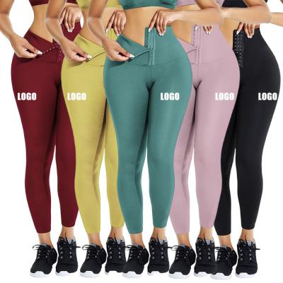 China Logo Waist Trimmer Trainer Leggings Women Fitness Butt Lifter Breathable Custom Yoga Pants Adjustable Hooks Tummy Control for sale