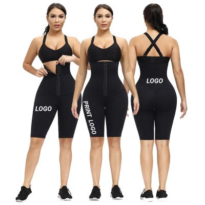 China Custom Logo Antibacterial 2 in 1 Trainer Corset Waist Trainer Tummy Trimmer Control Body Shaper Leggings Workout for sale