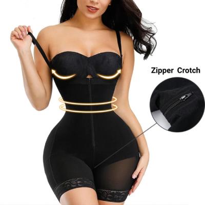 China Latest Design Antibacterial Hooks And Zipper Adjustable Women Lift Up Chest Tummy Control Body Shaper Shapewear For Women for sale