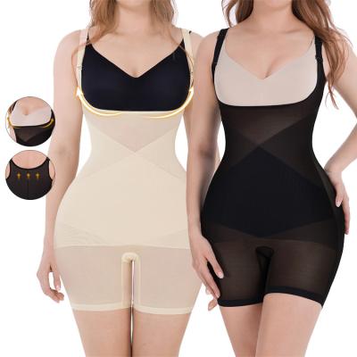 China Breathable Mesh Full Body Shaper Women Tummy Control Shapewear Jumpsuit Antibacterial Summer New Design for sale