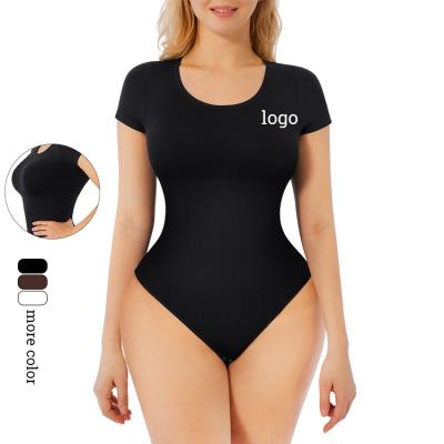 China 2022 Summer New Antibacterial Design Tight Short Sleeve Belly Order Shapewear Jumpsuit For Women for sale