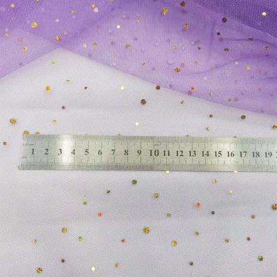 China 100 Stitch Sheer Sequin Polka Gold Tulle Mesh Fabric Polyester Fabric Sparkle Shiny Glitter for sale