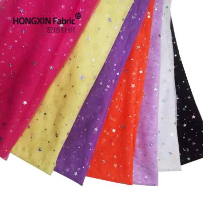 China Breathable Bling Bling Dreamy Glow Hexagonal Sequin Fabric Mesh Tulle Polyester Polyester Gauze for sale