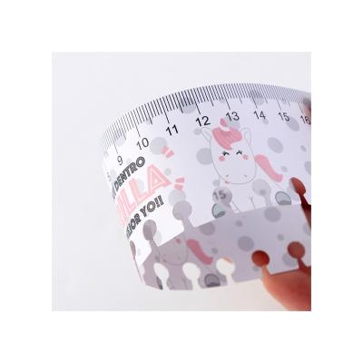 China High Quality Logo Rectangle Foldable Wear-resistant White Custom Plastic Ruler With Ruler 17cm Plastic For Student for sale