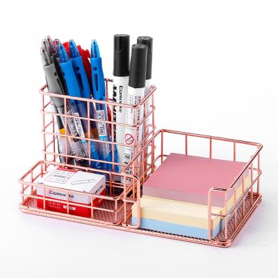 China Metal Pen Holder Makeup Organizer Brushes Rack Desktop Stocked Organizer For Home / Office for sale