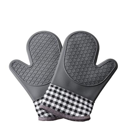 China Oven Mitts Grilling Gloves Long Transient Heat Resistant Silicone Waterproof Non-slip Potholder Potholder for BBQ Cooking Cooking for sale