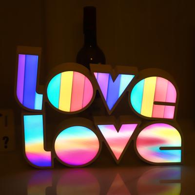 China PS Valentines Day Love Letter Decor LED Light Box Alphabet Love Marquee Light Home Decor for sale