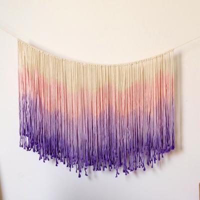 China Boho Macrame Rainbow Wall Hanging Tapestries Watercolor Wall Art Home Decor Dorm Room Cotton Traditional Chic Tapestries for sale