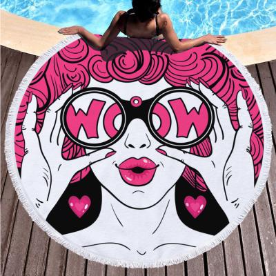 China 150cm Series Thick Microfiber Pareo Summer Home High Quality High Quality Outdoor Digital Printed Blanket Beach Towel With Tassel for sale