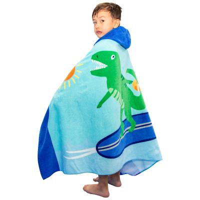 China Disposable Portable Soft Cotton Bath Towel Summer Beach Hooded Blanket For Kids 76 x 127cm for sale