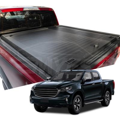 China Locking custom aluminum alloy retractable hard locking bare pickup truck bed cover double roll cover for toyota hilux 2020 2019 for sale