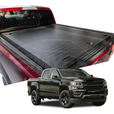 China Locking Hard Type Locking Aluminum Roll Up Roll Up Double Tonneau Cover For Chevrolet Silverado 1500 Colorado 2017 for sale