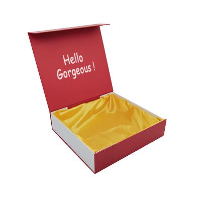 China Recyclable Luxury Magnetic Wig Box Hair Packaging Gift Boxes With Interior Satin Lined Interior for sale