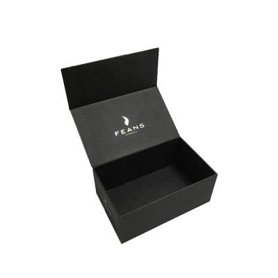 China Recyclable Luxury Black 100Ml Perfume Hard Packing Box With Velvet Foam Insert Boxes Packaging for sale