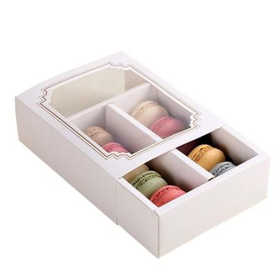 China French Disposable Macarone Cream Pastry Cake Boxes Cute Macaron Box With Window for sale