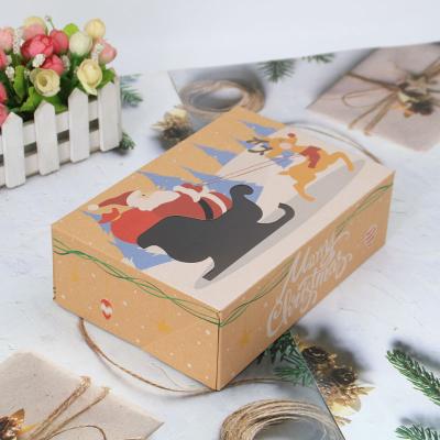 China New Christmas Kraft Paper Packaging Structure Airplane Box Disposable PVC Window Box Integrated Cookie Box for sale