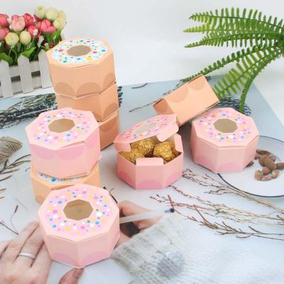 China Polygonal Donut Cookie Gift Box Candy Box Chocolate Disposable Wedding Packaging Paper Box for sale