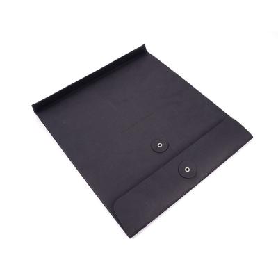 China Disposable Custom Printing Kraft Black Kraft Paper Envelope With Button And String for sale