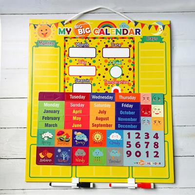 China Eco-Friendly Early Education Toy Magnetic Drawing Board With Calendar Time Magnetic Sketchbook For Kids Intelligence Toys for sale