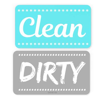 China Home Decoration Customize Dishwasher Magnet Clean Dirty Double Sided Sign Magnet With Reversible Kitchen Magnetic Plate Dishwasher Indicator for sale