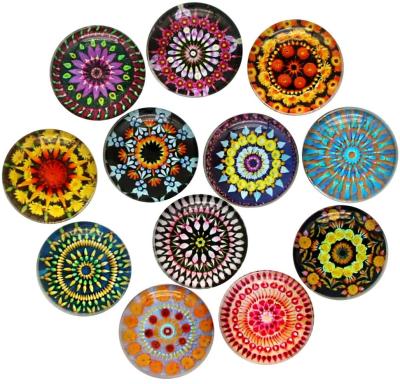 China Factory Customized High Quality Crystal Glass Refrigerator Magnet Fridge Sticker Customized Mandala Holiday Gift Decorate Home for sale