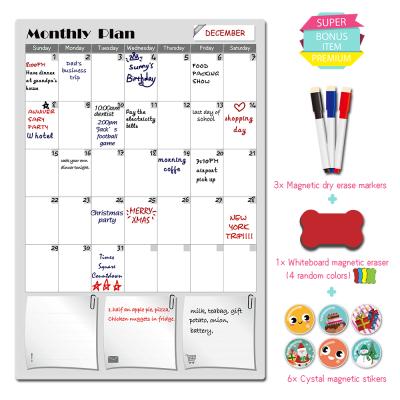 China Wholesale Wall Calendar Amazon PVC Magnetic Dry Erase Whiteboard Large For Home Or Office Magnetic Calendar Monthly Planner To Do List 65*45cm for sale